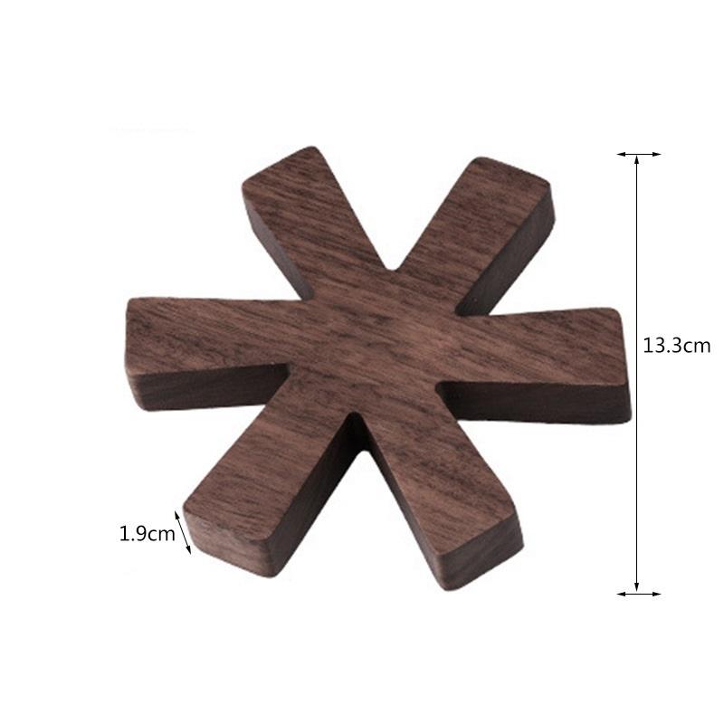 Wooden pot cushion creative snowflake insulation pad dining table kitchen dining bowl cushion casserole anti-scalding plate pad