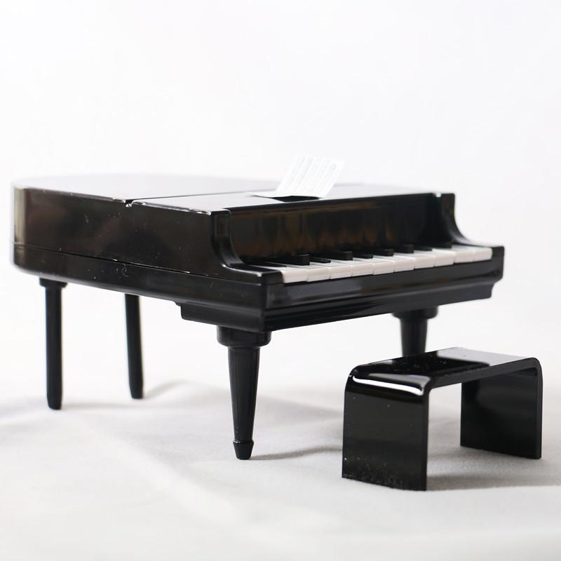 112 Dollhouse Mini Piano With Stool Musical Instrument Model For Doll House Accessories Decor Miniature Retro Piano Set