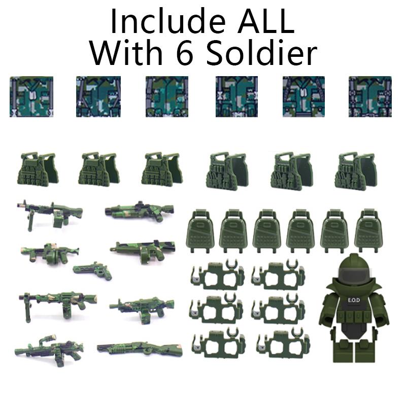 City SWAT Ghost Commando Figures Special Forces Building Blocks Modern Army Soldier Police Military Weapon Bricks Toys For Kids