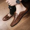 2025 Summer Men's Closed-Toe Slip-On Loafers Backless Moccasin Shoes Comfortable Breathable Casual Slide Sandals for Lazy Style