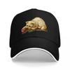 Cute Cat with Rose Embroidered Baseball Cap Classic Black Adjustable Hat for Unisex and Women Fashionable Streetwear Accessory