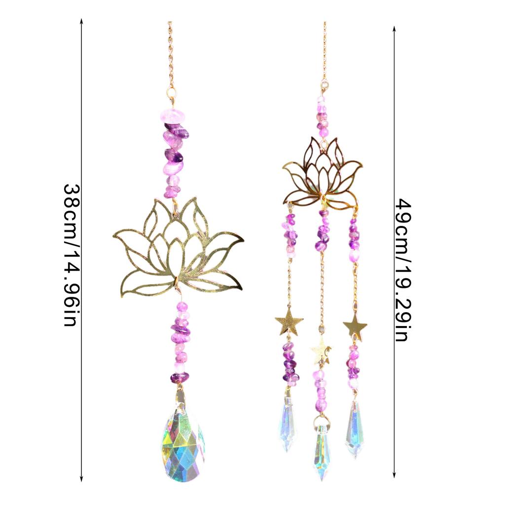 Crystal Sun Catcher Lotus Wall Hanging Rainbow Maker Suncatchers for Living Room Or Office Decoration
