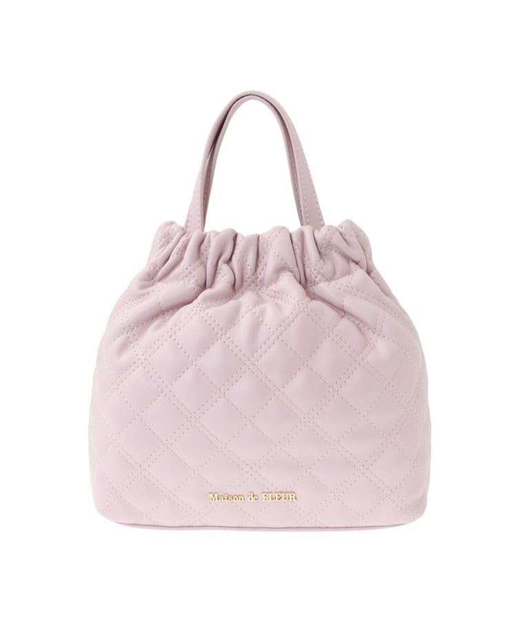 

de Apparel Quilted Drawstring Bag for Pink [Maison Fleur] Women, рожевий