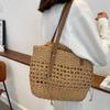 Summer Woven Straw Bucket Bag for Women Travel Beach Bags  Armpit Bags Bohemia Knitted Shopping Totes