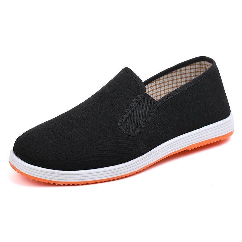 Cloth shoes beef tendon sole black cloth shoes soft sole non-slip wear-resistant breathable medium casual low-top single shoes