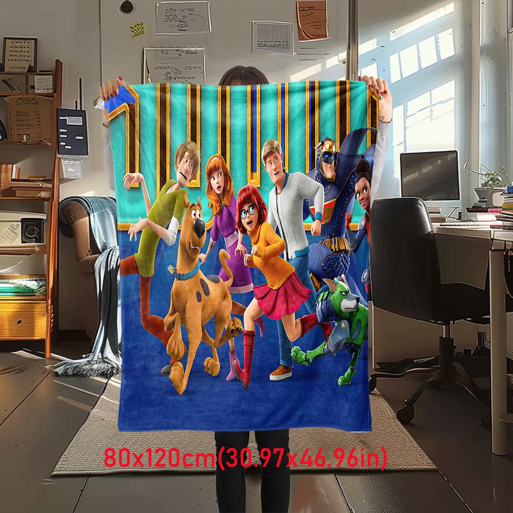 Filme de animação de aventura comédia de fantasia de Halloween Scooby-Doo cobertor macio decoração de casa para cochilo quatro estações quente cobertor Sherpa U10