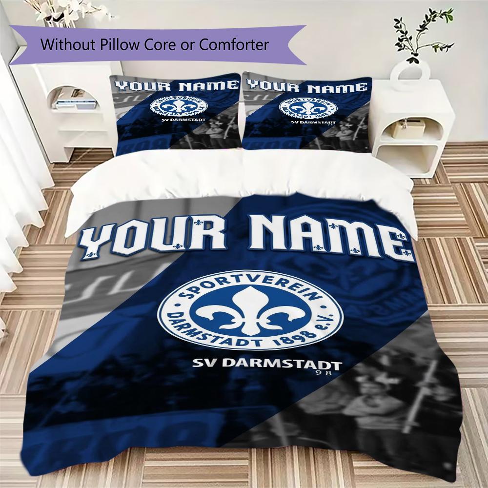 Custom Name SV Darmstadt 98 Pattern Bedding Uilt Set Uilt Cover Pillowcase Home Decoration Birthday Gift (1*duvet Cover+2*pillowcase Without Core)