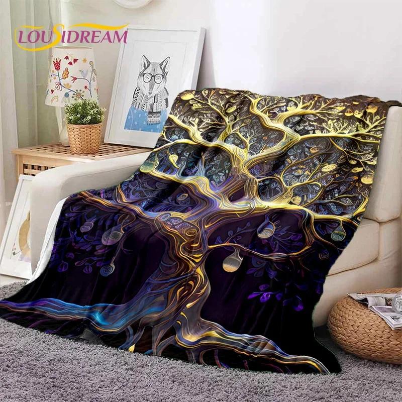 Tree of Life Nature Viking Yggdrasil Norse Soft Flannel Blankets,Throw Blanket Comfortable Blanket for Picnic Beds Home Bedroom