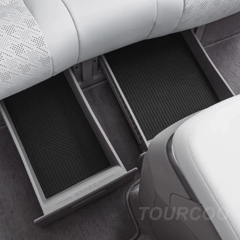 For ZEEKR 7X 2024 2025 Silicone Anti-slip Protective Pad Mat for Storage Box under Back Seats Car Accessories