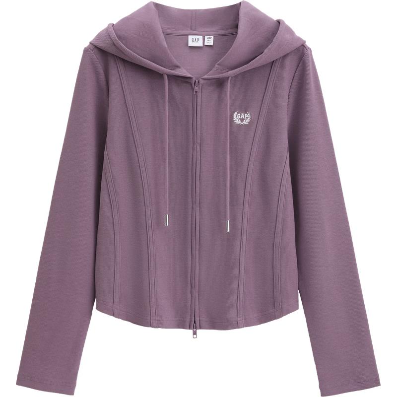 Gap Women s 2025 Spring Logo Ribbed Zip Hoodie L 5100₽