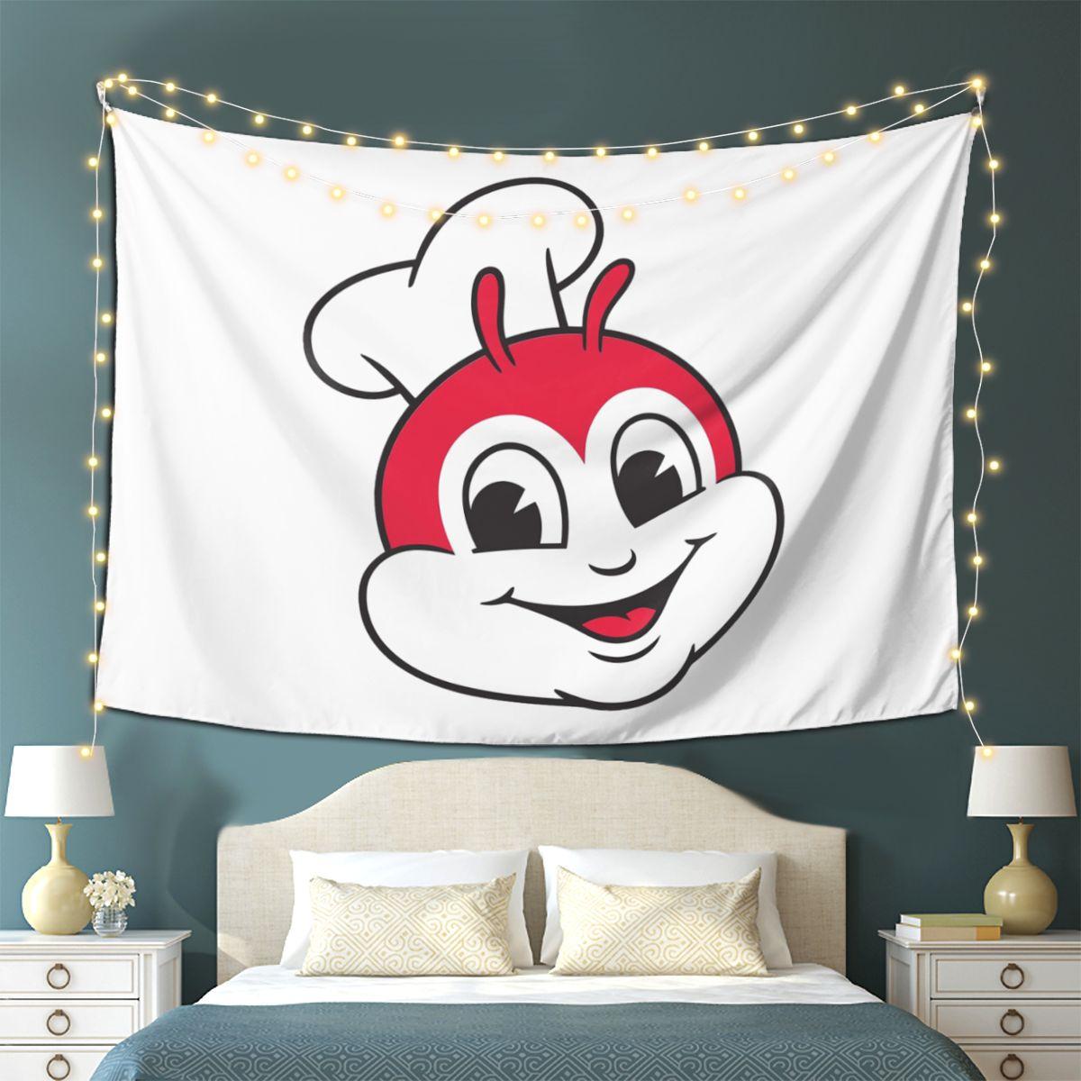 Jollibee Mascot Tapestry Wall Hanging Aesthetic Home Decoration Tapestries for Dorm Room 100X70CM