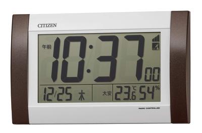 RHYTHM Citizen R188 Digital Wall Alarm Wall Temperature and Humidity X X CITIZEN Radio-Controlled Clock, Clock, Clock, Calendar, Display, Brown, 24.0