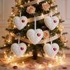 2Pcs Furry Heart Shaped Ball Ornament Christmas Tree Ball Hanging Decoration For Wedding Valentine's Day Festival