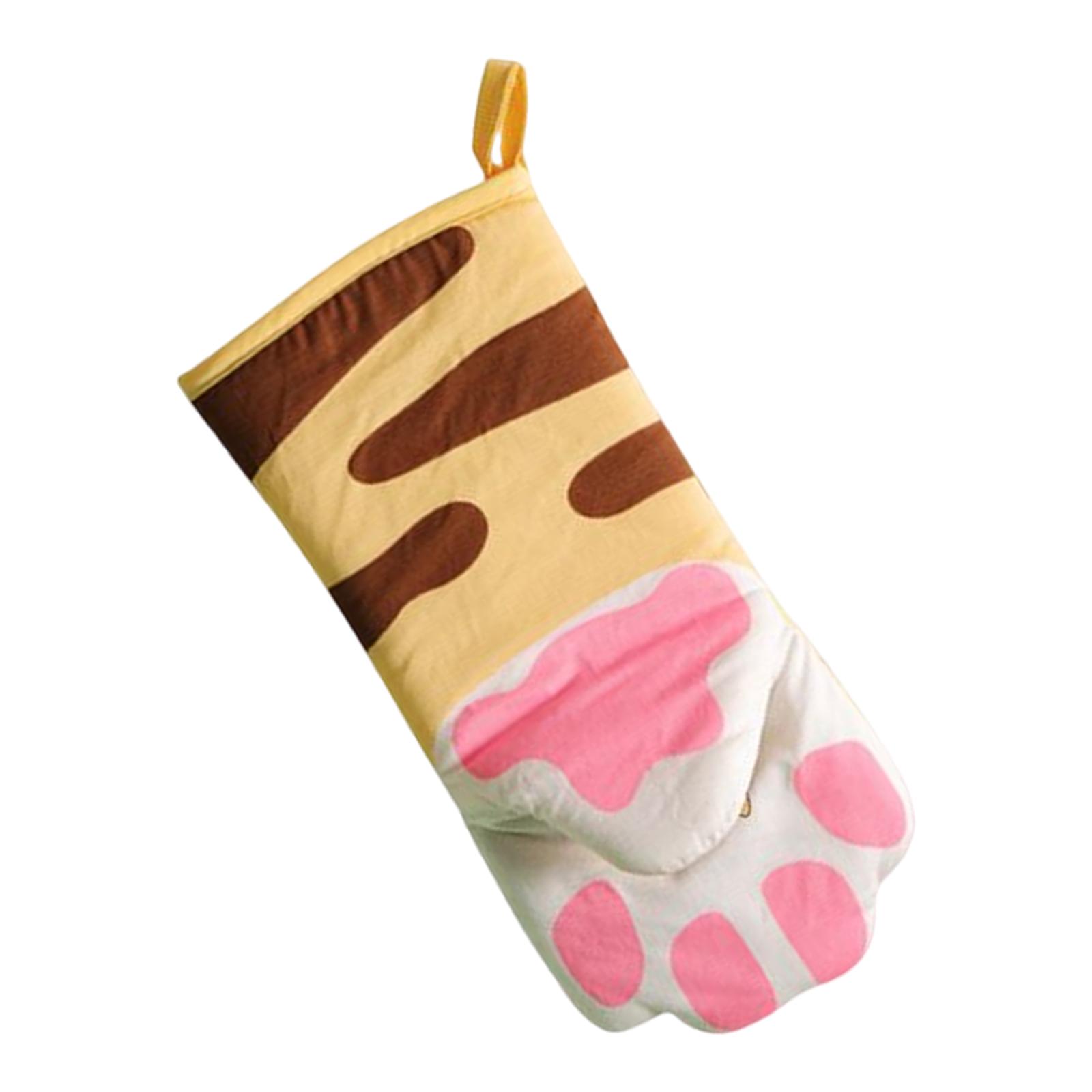 

with Lanyard Microwave Oven Gloves Cat Shaped Thickened Comfortable Breathable Kitchen Supplies for Household Pastry Grilling