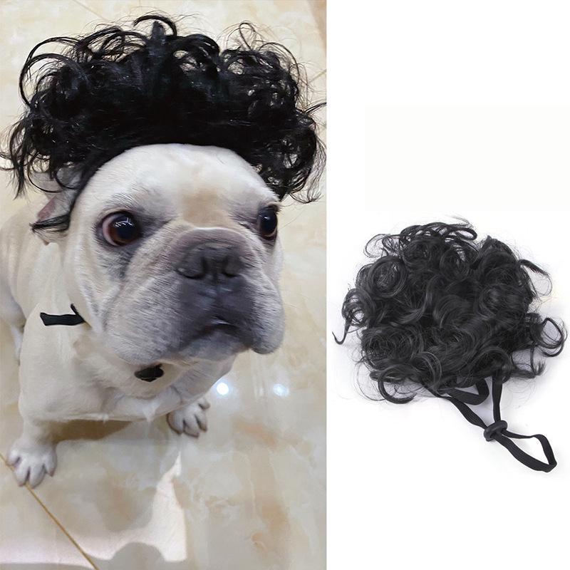 Black Afro Cat & Dog Costume Wig - Pet Headgear for Festivals & Pranks