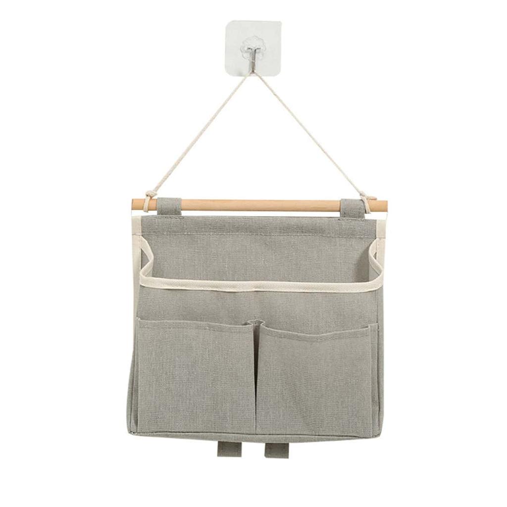 Wall-mounted storage basket bag, door-hanging storage bag,  waterproof linen material room supp