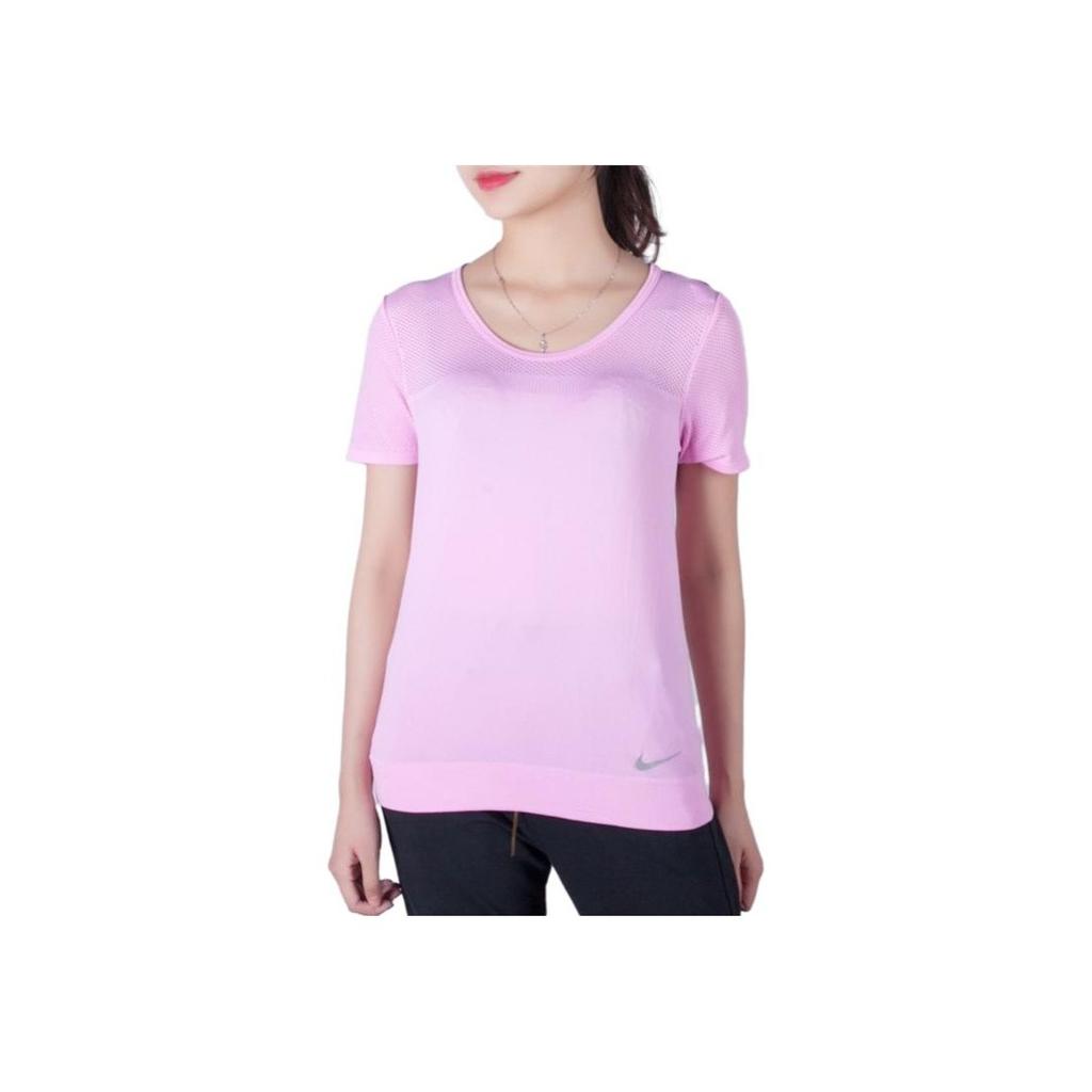 Nike Solid Color Round Neck Short Sleeve T-Shirt Women Tops Cherry-Blossom-Pink BQ9552-629