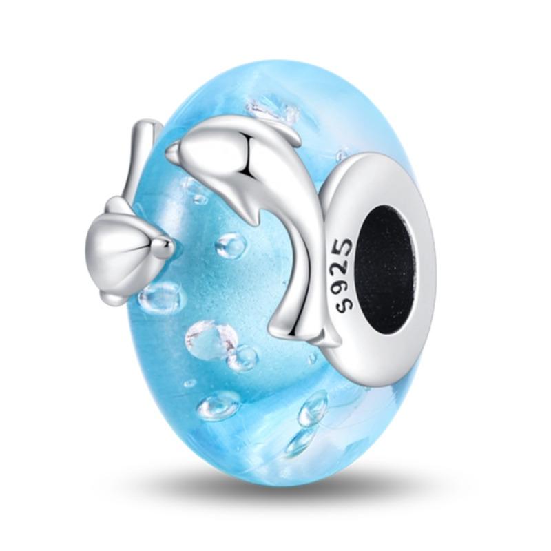 Original Charms Platacopper Luminous Halobios Charm Turtles Mermaids Starfish Bead Fit 3Mm Bracelet Diy For Women Jewelry