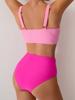 Plunging Backless Beach Vacation Swimsuit Sexy Bikini Women Split Swimsuit High Waist Swimsuit Suit Fine Stitching In A Variety of Colors Beachwear