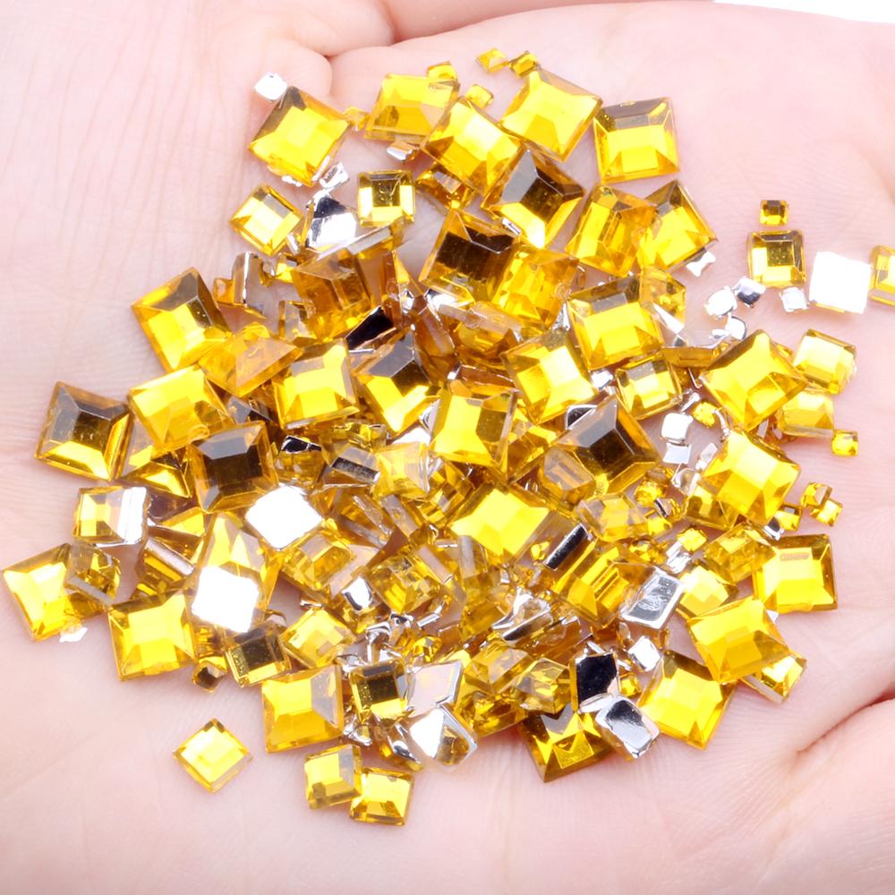 Hot Sale 4mm Acrylic Loose 10000pcs FlatBack Square Gems for Crafts Scrapbooking DIY Bags Clothes Nail Art Decoration