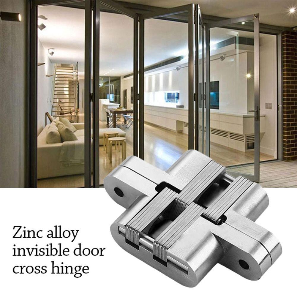 1pc Concealed Hidden Hinge Stainless Steel Door Hinge Multiple Uses Cross Hinges  for Cabinet Door