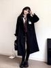 Women's Black College Style Trench Coat - Spring/Autumn 2025 Petite Mid-Length JK Uniform