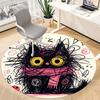 1pc Whimsical Feline Office Round Area Rug, Indoor Mat Suitable ForOffice, Under Office Chairs Bedroom Living Room Home Decor, Room Deco u44