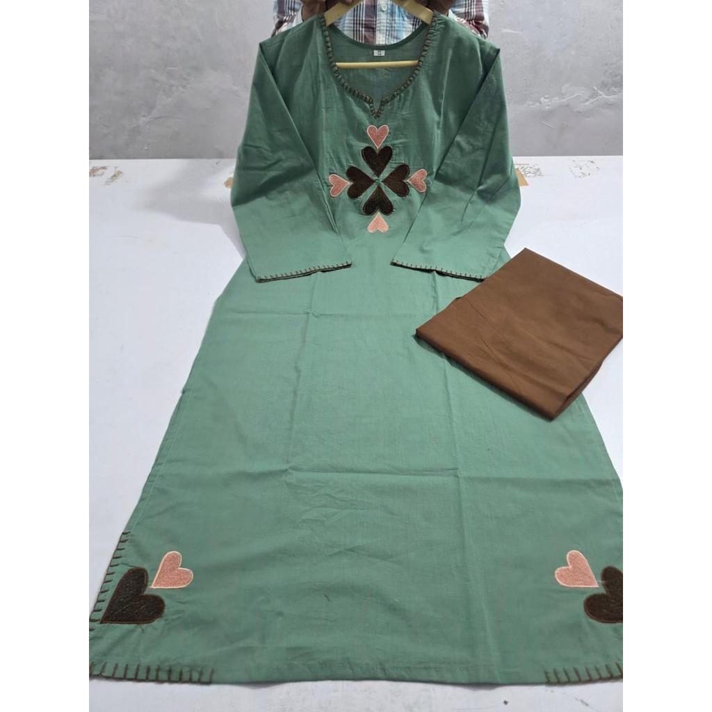 Indyjski Pakistański Styl Salwar Kameez Damski Ubranie na Imprezę Bawełniany Kurti Zestaw Palazzo