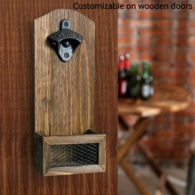 Vintage Wandmontierter Flaschenöffner aus Gusseisen - Langlebiger Bier- und Weinkorkenzieher, Ideal für Zuhause, Bar und Partygebrauch, Wandbehang, Flaschenkappenentferner