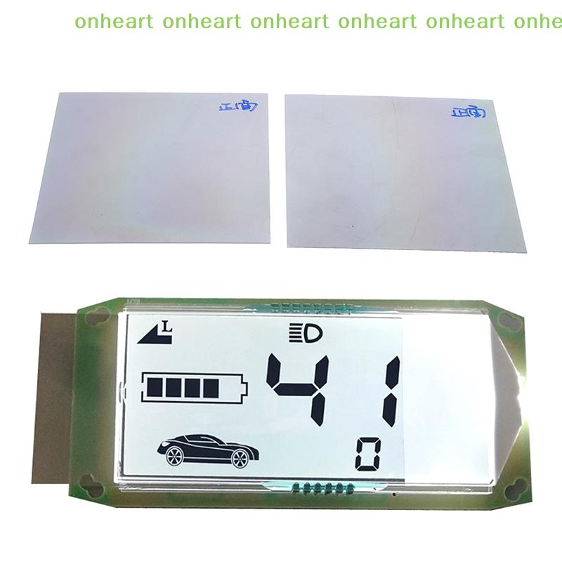 [C]Car Large Cell Phone 2Pcs 9*9CM Universal LCD Electric Vehicle  Film Image Display Screen Watch Battery