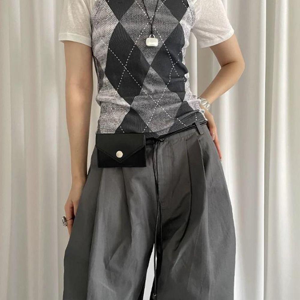 Y2k Leather Waist Bag Vintage Dress Jeans Belt Trendy Envelop Waist Rope  Waist Accessories