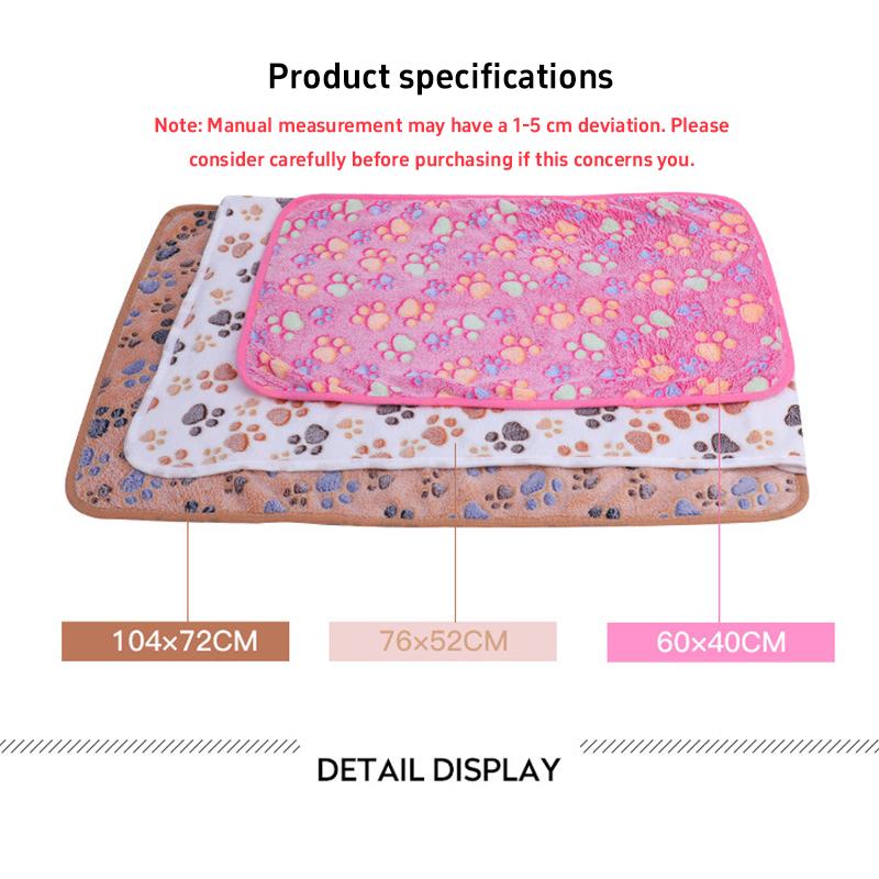 Coperta per Animali Domestici Morbida Soffice di Alta Qualità Flanella Coperta per Cani per Dormire Motivo Impronta di Zampa Tappetino per Animali Domestici Coperta Calda Confortevole per Gatto Cane