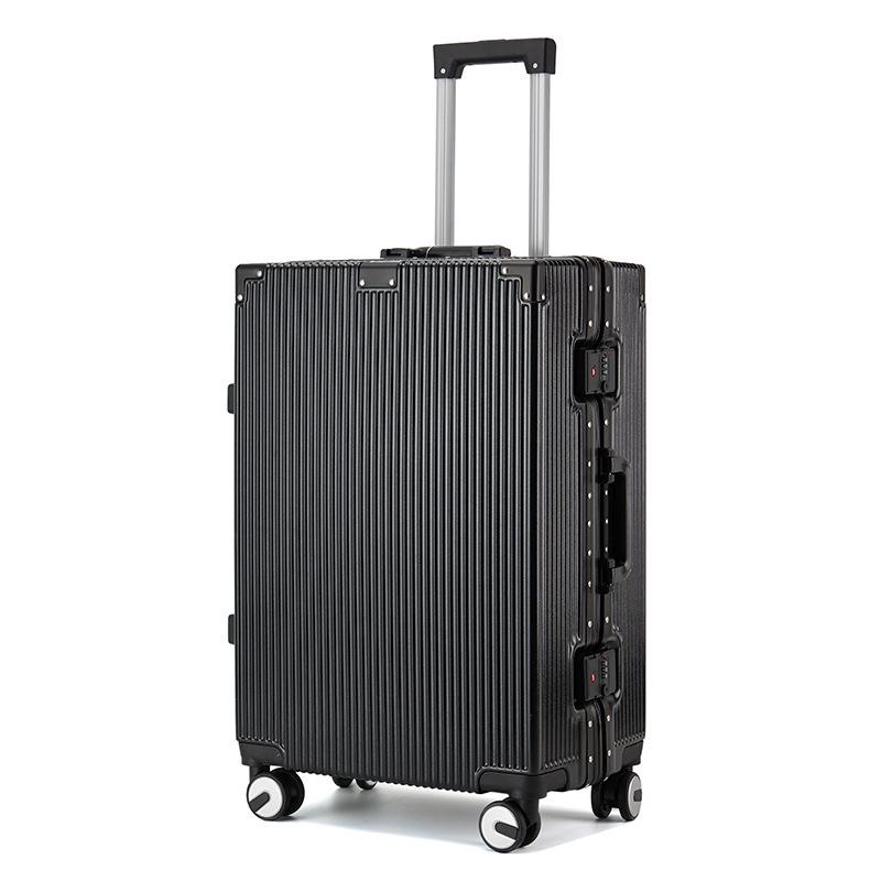 Large Capacity Aluminum Frame Suitcase: Durable, Silent Wheels, Secure Password, Unisex Design