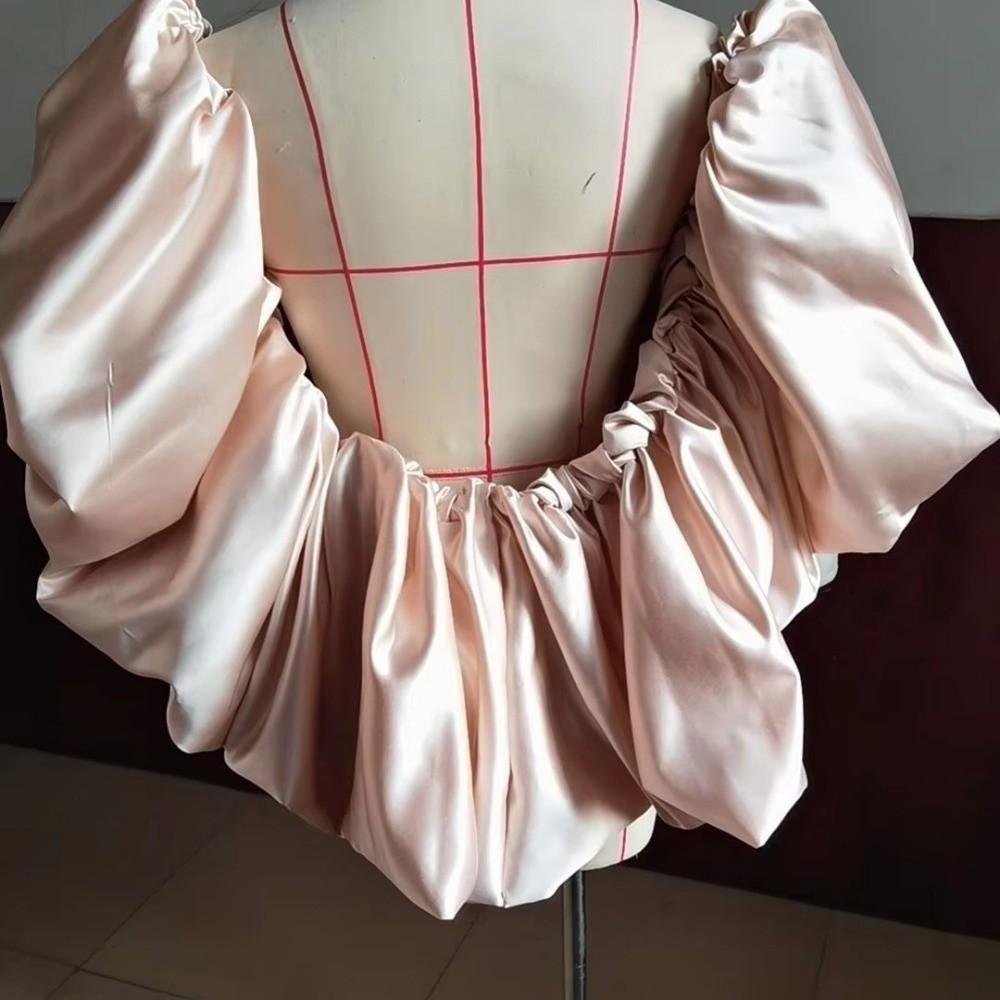 Satin Dress Gloves Shawl Ruffles Arm Warmer DIY Prom Dress Gloves Wedding Bridal Prom