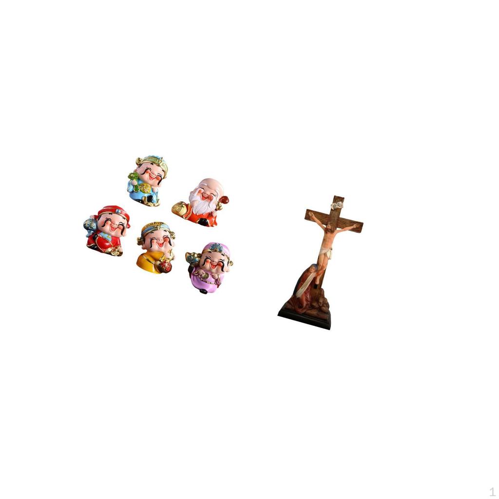 Fortune God Resin Figurines And Jesus Catholic Sculpture Tabletop Statues for Bedroom Office