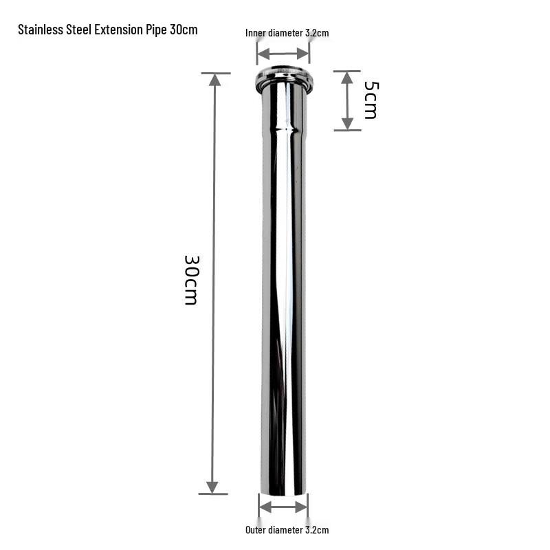LANGZHIWEN Stainless Steel Basin Drain Extender Pipe
