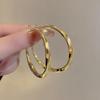 Temperament Irregular Twisted Round Earrings Retro Simple Fashion Light Luxury High-End Glossy Exaggerated Earrings