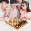 Magnetic Wooden Chess Board Set Folding International Chess Game 11.4x11.4in with Crafted Chess