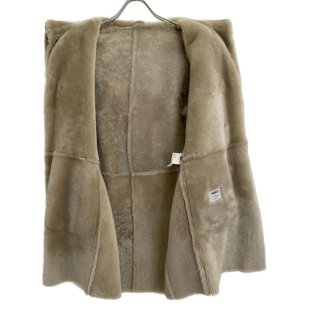 EMMETI 52-158-36-080001 ALISHA/Alisha Lamb Leather Mouton Hooded Duffle Coat 40 Light beigeUsed