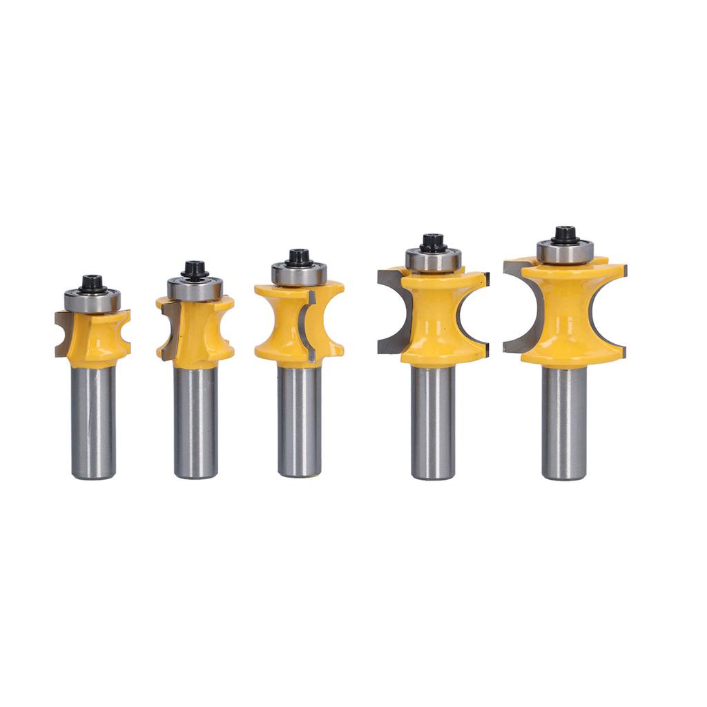 5Pcs 12in Shank Router Bit Half Round Bullnose Wood Milling Cutter for CNC Engraving Machine
