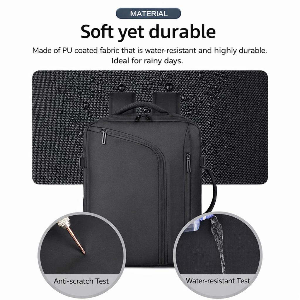 [Denash] Vacuum Compression Backpack with Travel Pump, Large Carry-on Size, Air Backpack for Men, Expandable 36-55L Large Capacity, Wet & Dry