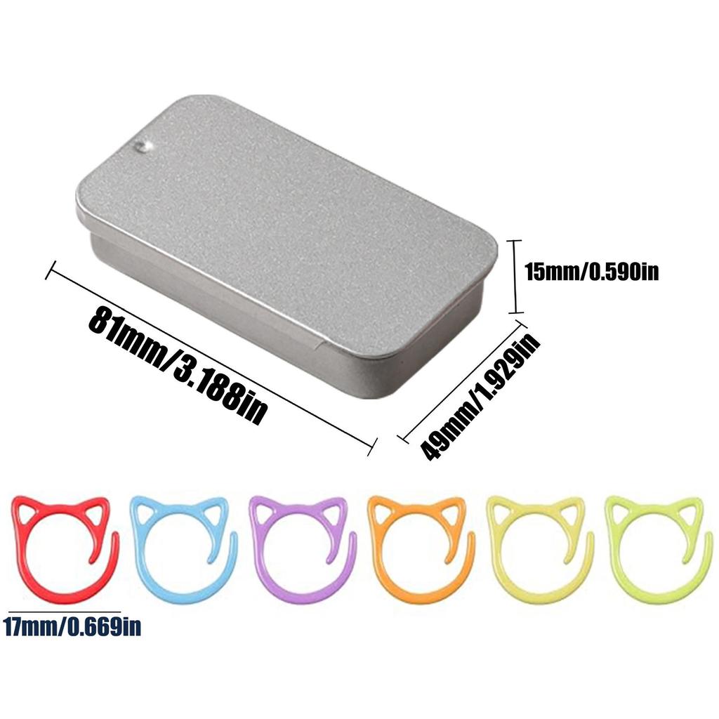 Kolorowy Zestaw Markerków Ściegowych z Emalią w Kształcie Kocich Uszu - Spiralne Kółka Hakowe i Małe Agrafki do Robienia na Drutach i Szydełku