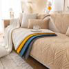 Modern Plush 3 Seater Couch Cover Quilted Sofa Slipcover Solid Velvet Single Chair Loveseat Covers Non-slip for Living Room