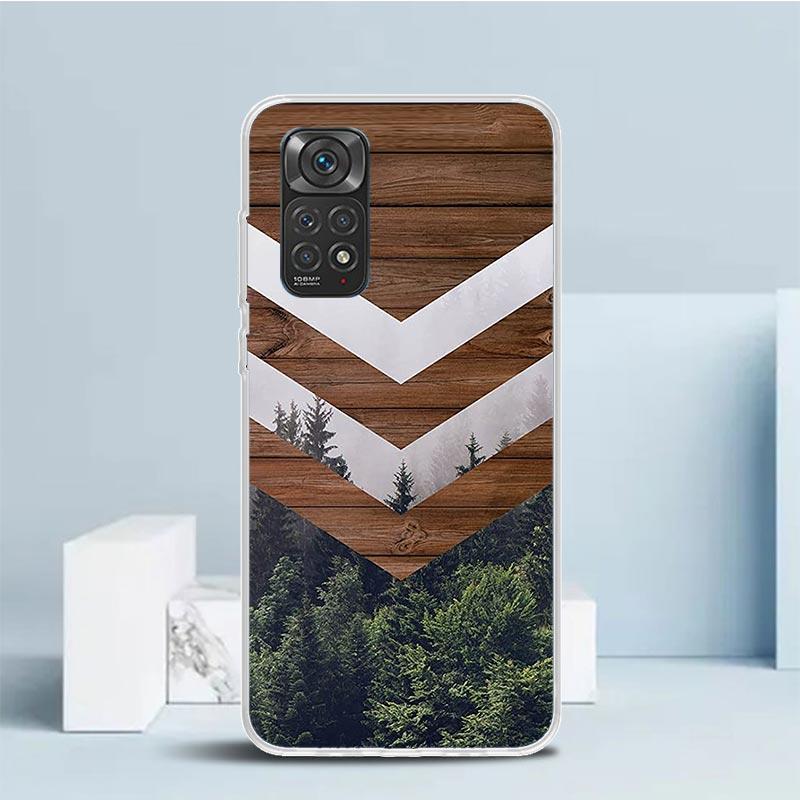 Forest Geometry Wood Nature Phone Case For Xiaomi Redmi Note 15 14 14S 13 12S 12 Pro Plus 11S 11 11T 11E 10S 10 + Soft TPU Back