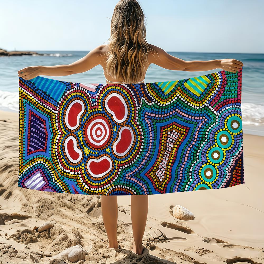 Art A-Australian A-Aboriginal Towel Beach Towel Oversized Quick Dry Towel Absorbent Soft Swim BeachTowels for Men Women