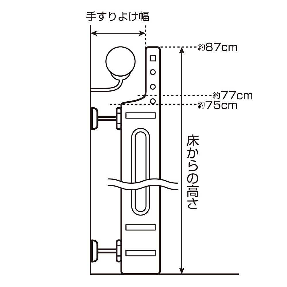 Nippon Childcare Baby Gate Smart Gate Premium Clear Handrail Extension Frame Bathroom (+8cm Expansion) Stairs, Kitchen, Entrance,