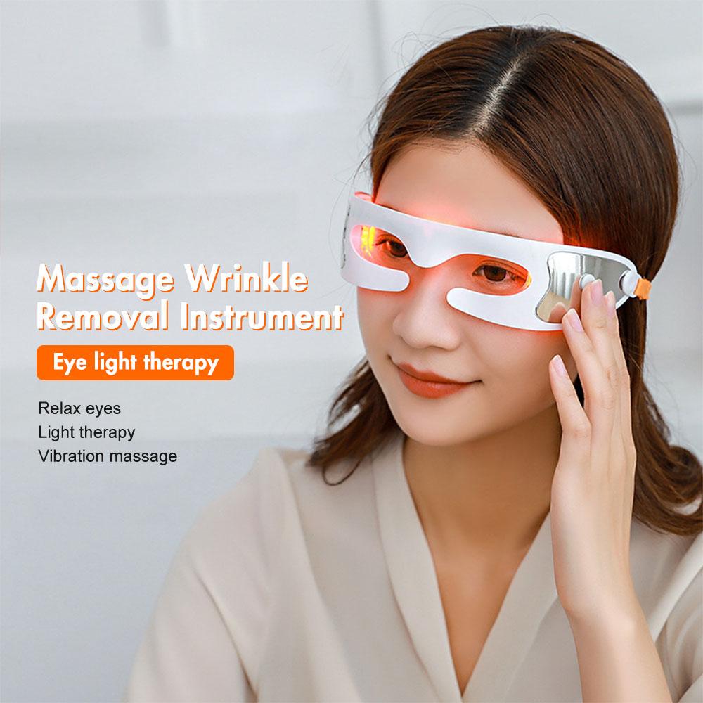 630nm Red Light Heat LED Light Face Eye Mask 3D Eyes Massage Mask Eye Bag Removal Wrinkle Fatigue Relief Skin Care Beauty Device