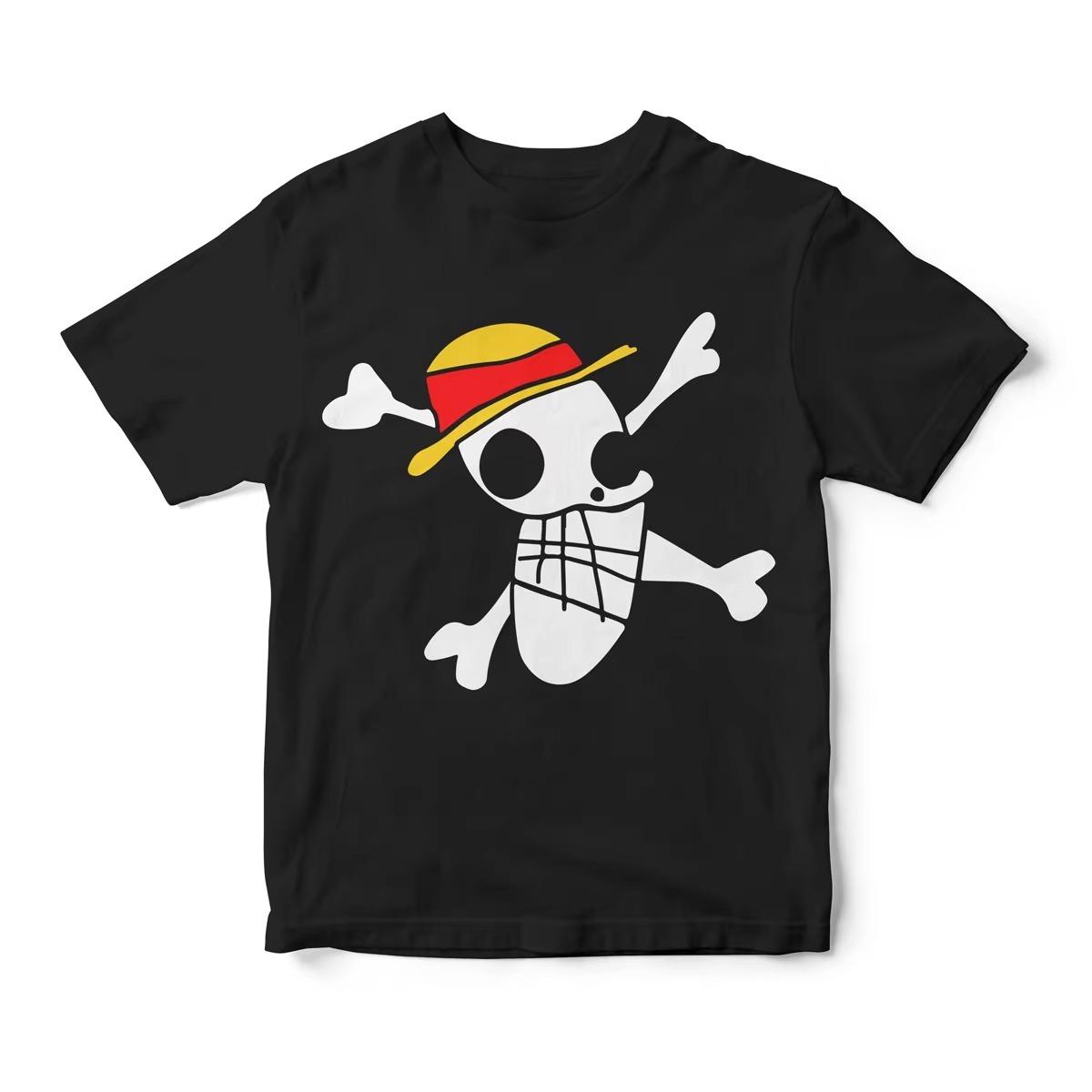One Piece Anime Cartoon Skull Printed T-shirt Men s and Women s T-shirt Men s Top Sports T-shirt Men s T-shirt Summer Tee 202... S разноцветный