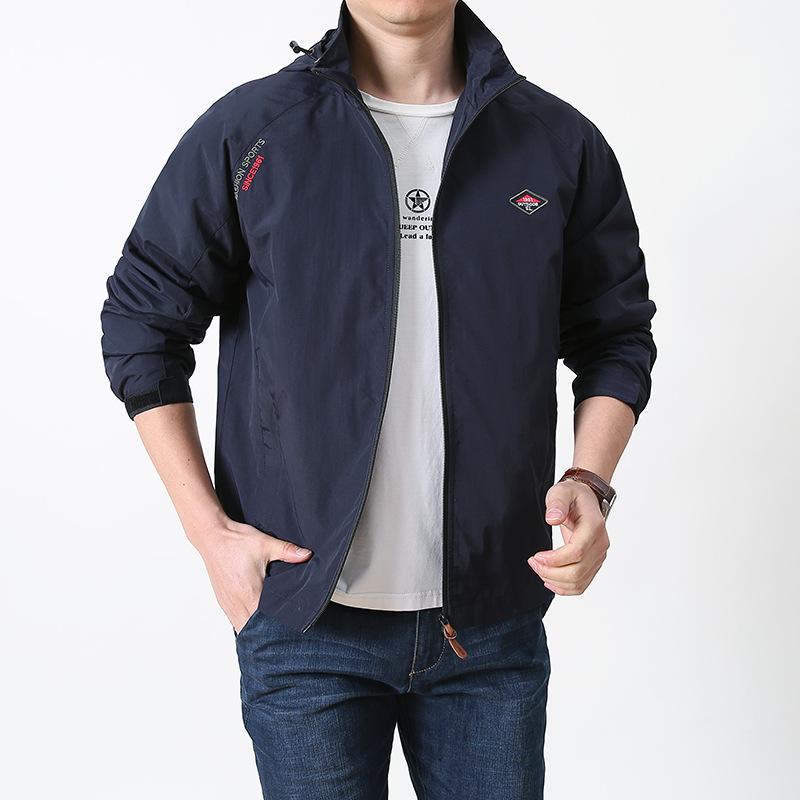 Men's Spring and Autumn New Jacket Hooded Outdoor Loose Youth Breathable Casual Jacket