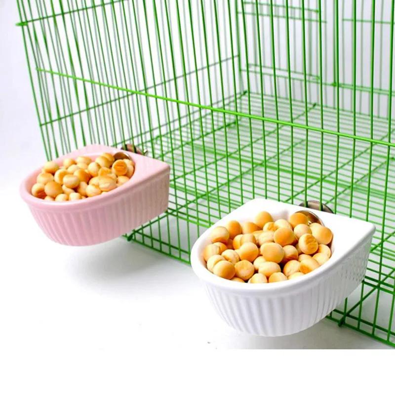 Hangable Ceramic Hamster Squirrel Food Feeder Small Pets Water Drinking Bowl Food Bowl Pets Hamster Cage Product Accessories
